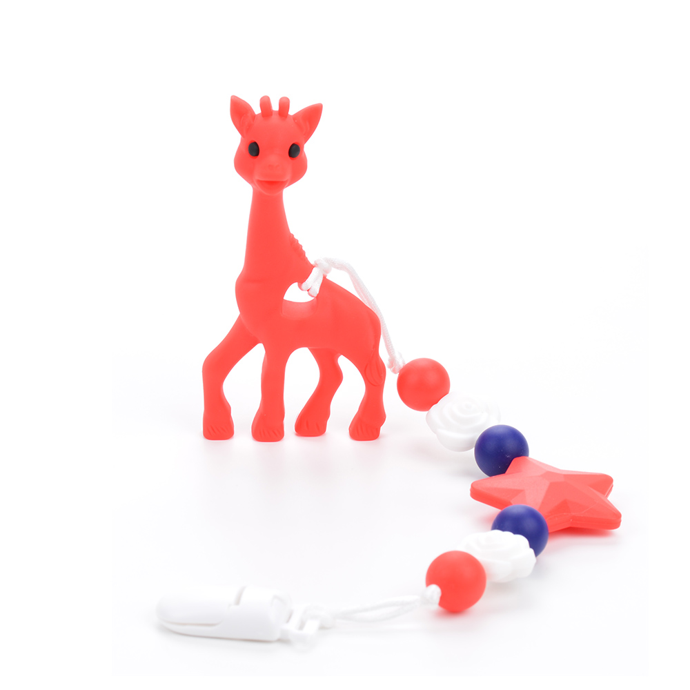 Giraffe Baby Pacifier Teething Clip